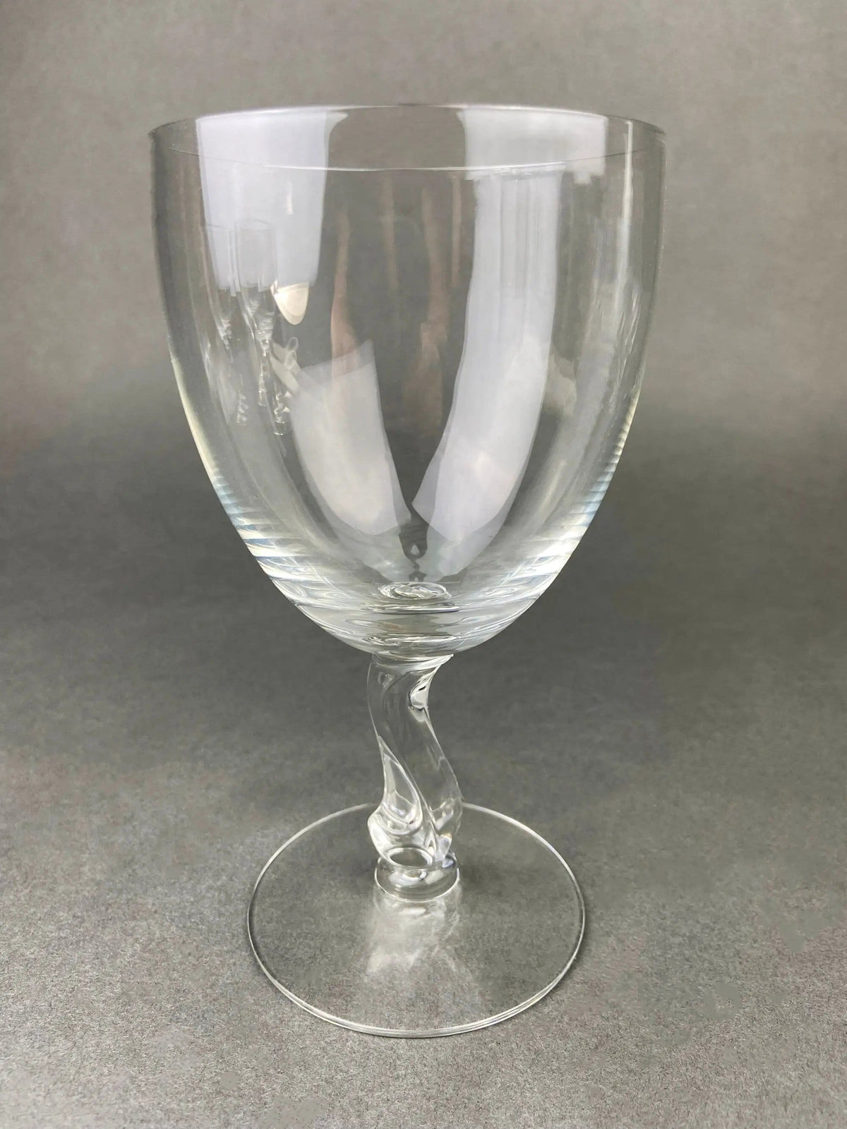Fostoria Contour Clear Crystal Goblets with S-Shaped Stem | Set of Seven Water or Juice Stemware | Luxurious Barware | Gift for Him