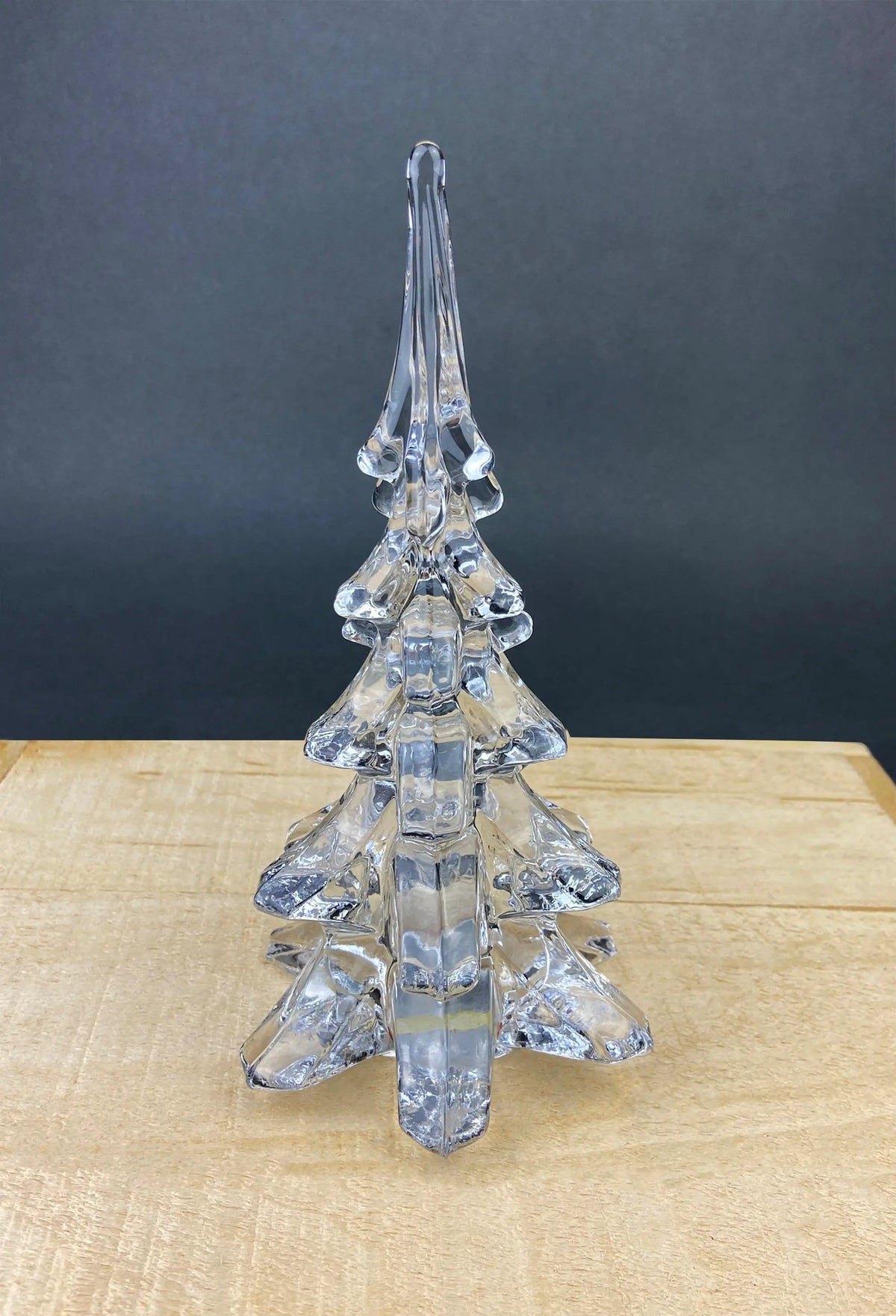 Lead Crystal Clear Christmas Tree | Hand Crafted Art Glass Spruce Tree | 8" Tall Pine | Collectors & Hosts