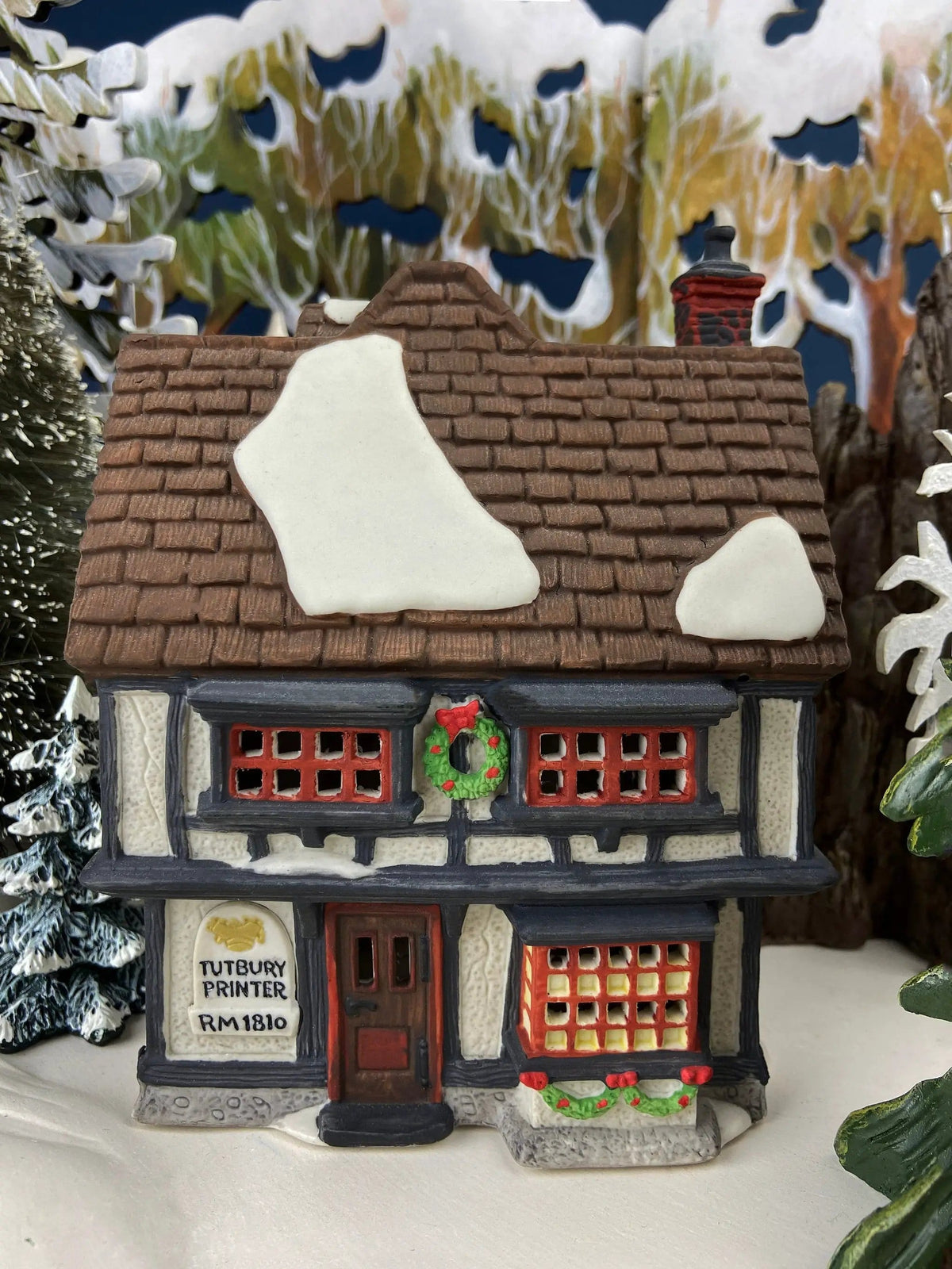 Tutbury Printer Christmas Village House by Dept 56 | Illuminated Christmas Village House | Dickens Village Series | Collectors & Hosts