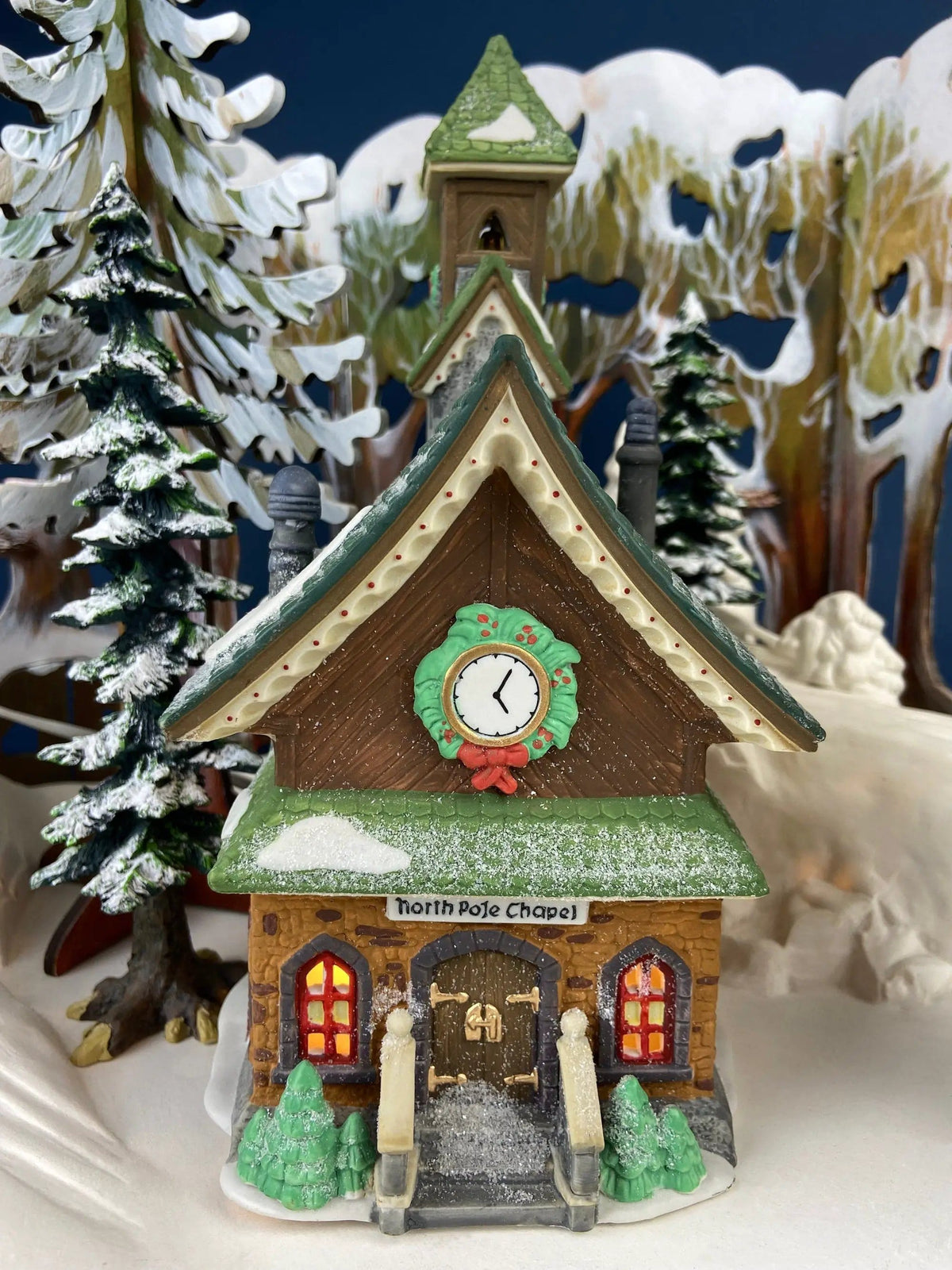 Christmas Village Church with Stained Glass Window | Illuminated House of Worship | Holiday Decor | Collectors & Hosts