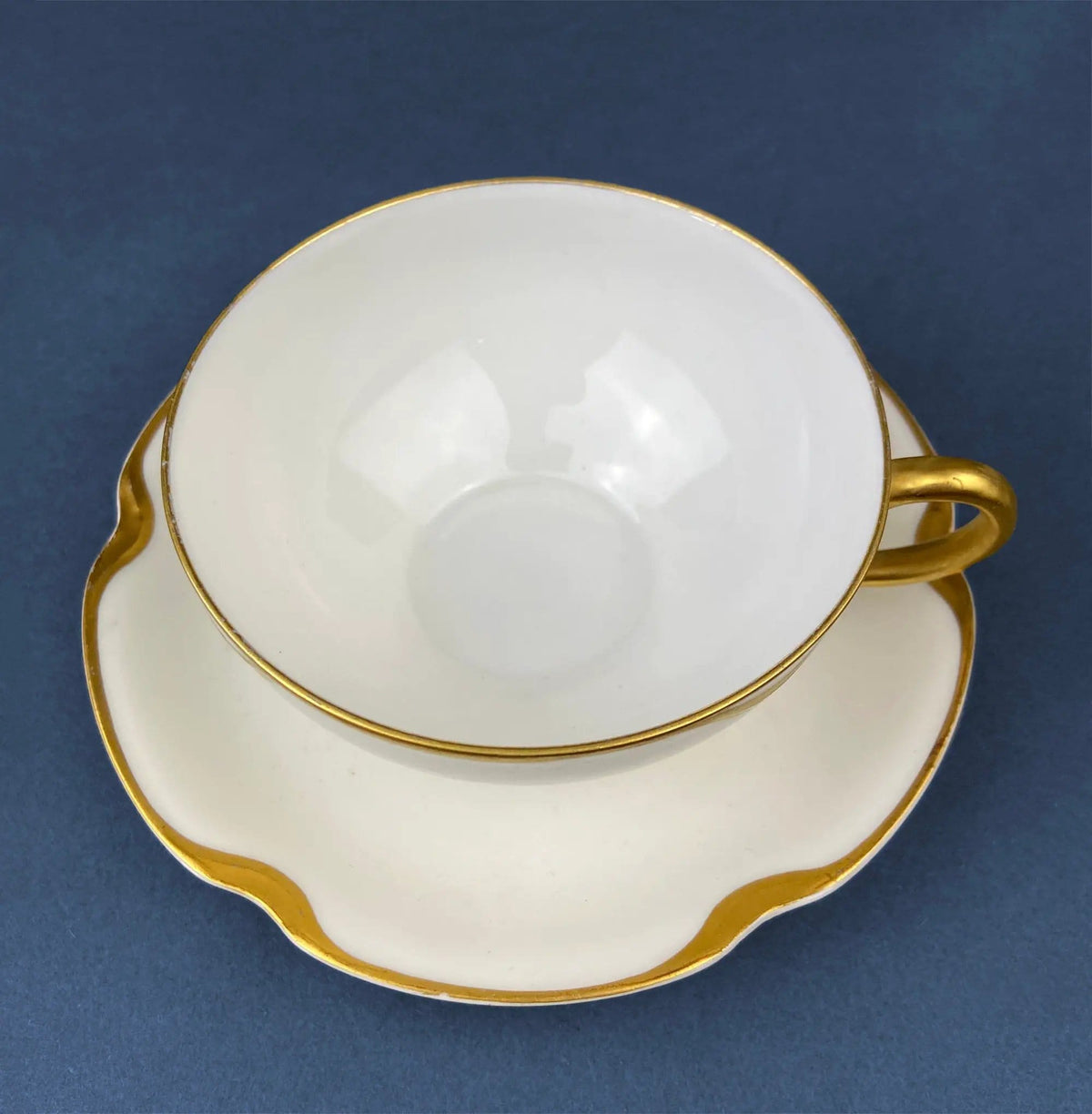 Antique Limoges Porcelain Tea Set/Trio | Teacup, Saucer & Bread/Butter Plate | Silver Anniversary | Collectors & Hosts