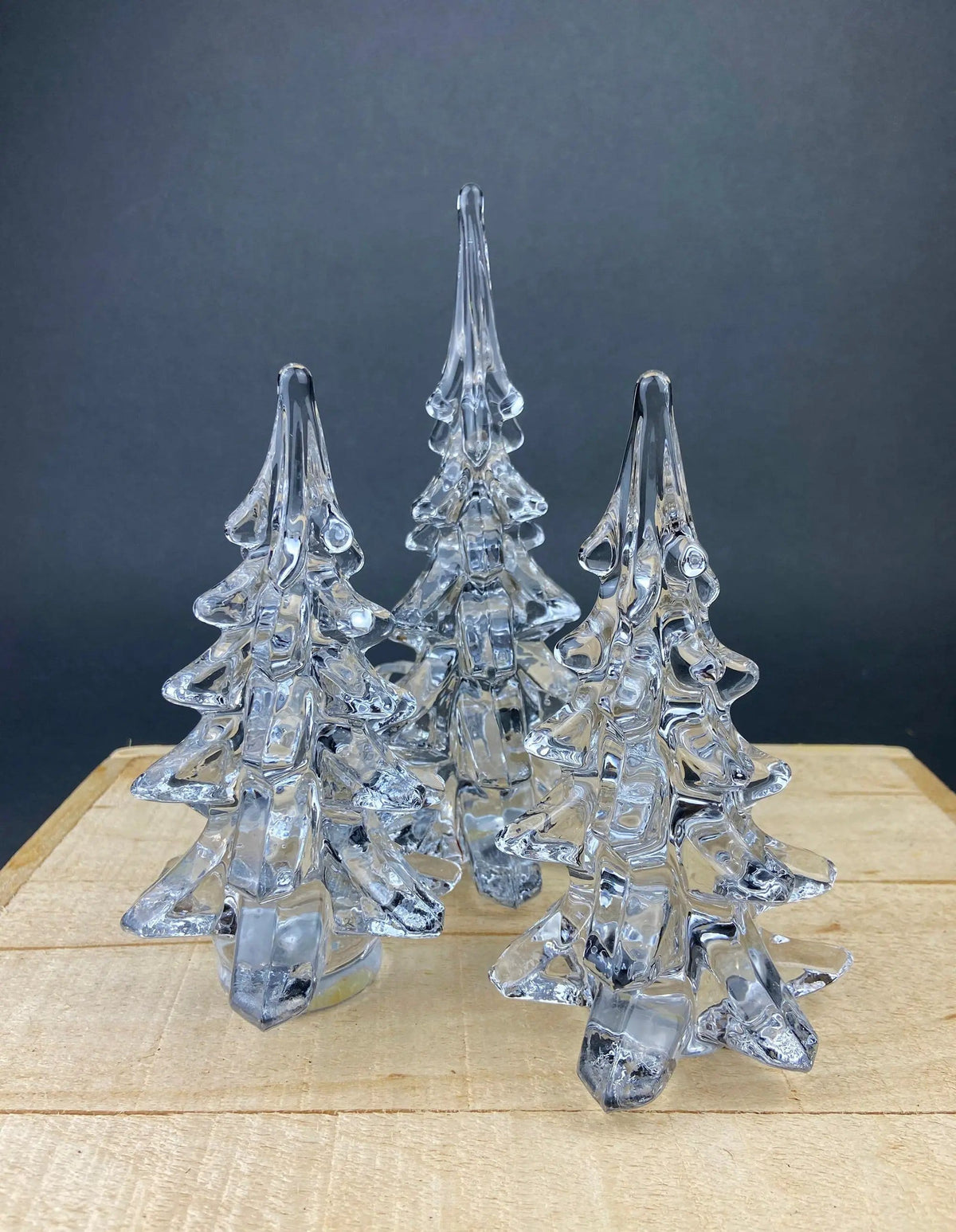 Lead Crystal Clear Christmas Tree | Hand Crafted Art Glass Spruce Tree | 8" Tall Pine | Collectors & Hosts