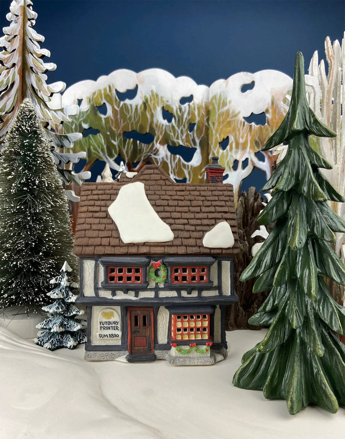 Tutbury Printer Christmas Village House by Dept 56 | Illuminated Christmas Village House | Dickens Village Series | Collectors & Hosts