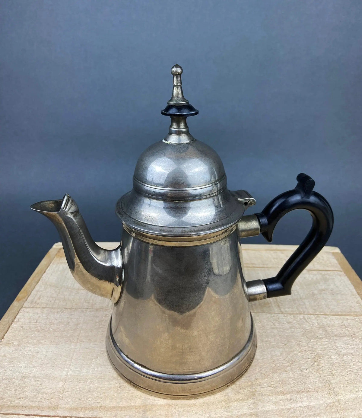 Vintage Metal Coffee Pot, Tea Pot with Creamer & Sugar Bowl with Black Handles | Marked WE B.P.M.S | Collectible Vintage | Collectors & Hosts