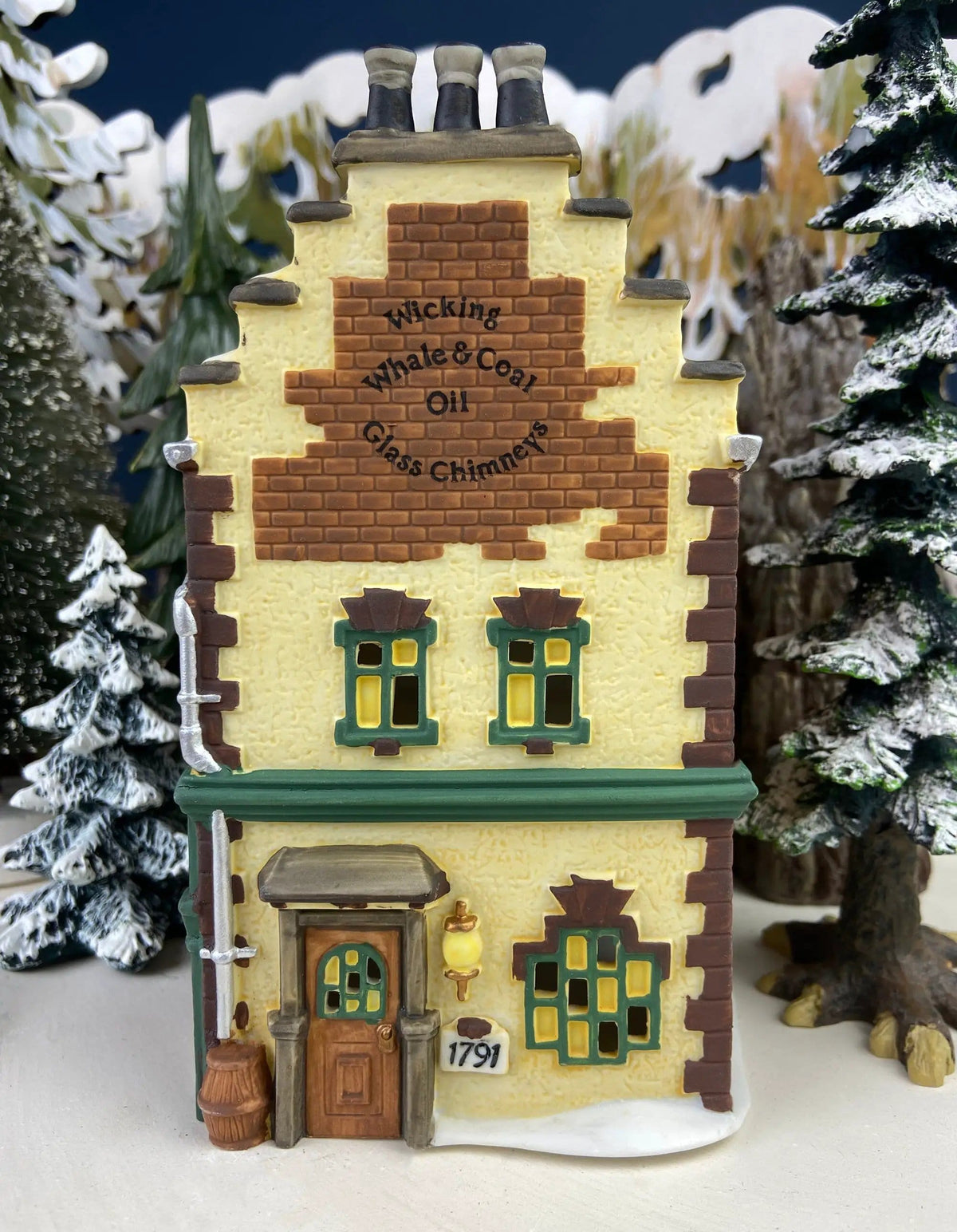 Department 56 Illuminated Christmas Village House | Faversham Lamps & Oil | Wicking, Whale Coal Oil, Glass Chimneys | Collectors & Hosts