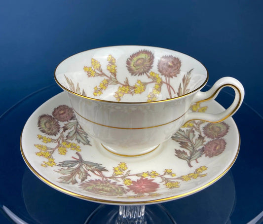 Tea Cup And Saucer | Fine Bone China | Lichfield Pattern | 4 Inch