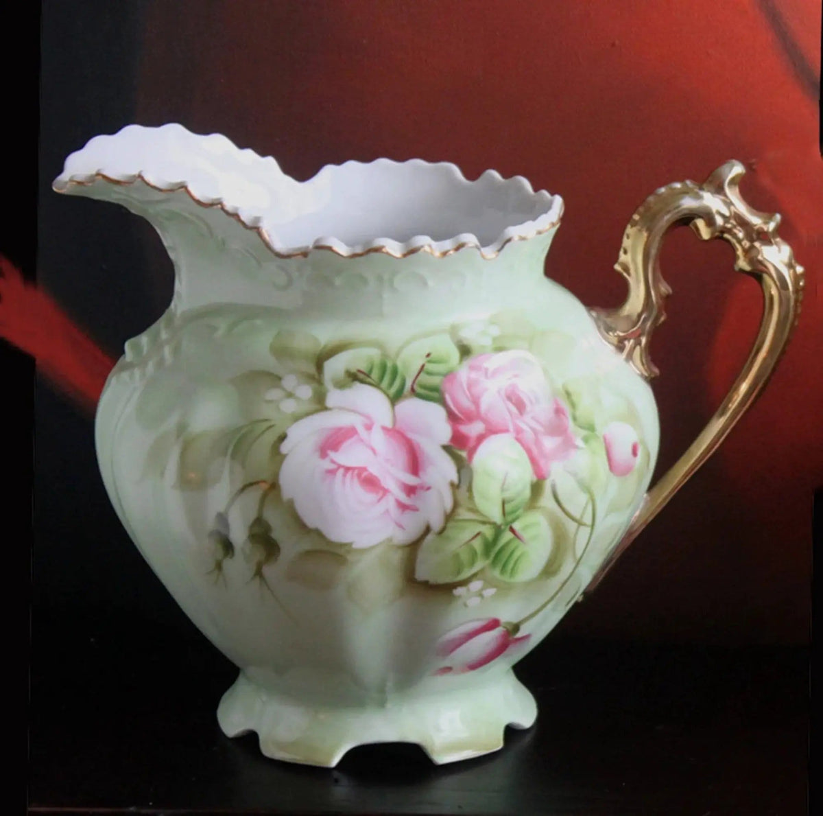Lefton Hand Painted Tea Set | Cup Saucer Creamer Sugar Jar with Spoon | Roses Motif | Gift for Her