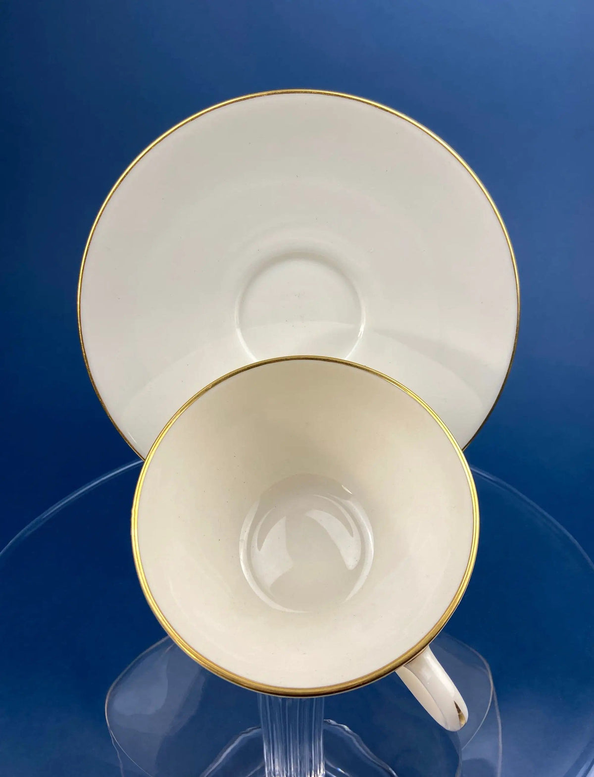 Lenox Tea Cup & Saucer | Creamy White with Gold Rim Tea or Coffee Set | Olympia by Lenox | Collectors & Hosts