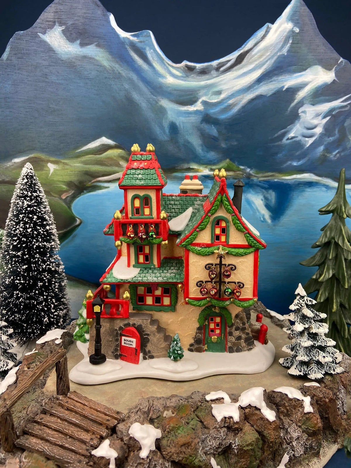 Illuminated Aldeburgh Music Box Shop | Celebrating Music | Christmas Village Porcelain House and Built-in Music Box | Collectors & Hosts
