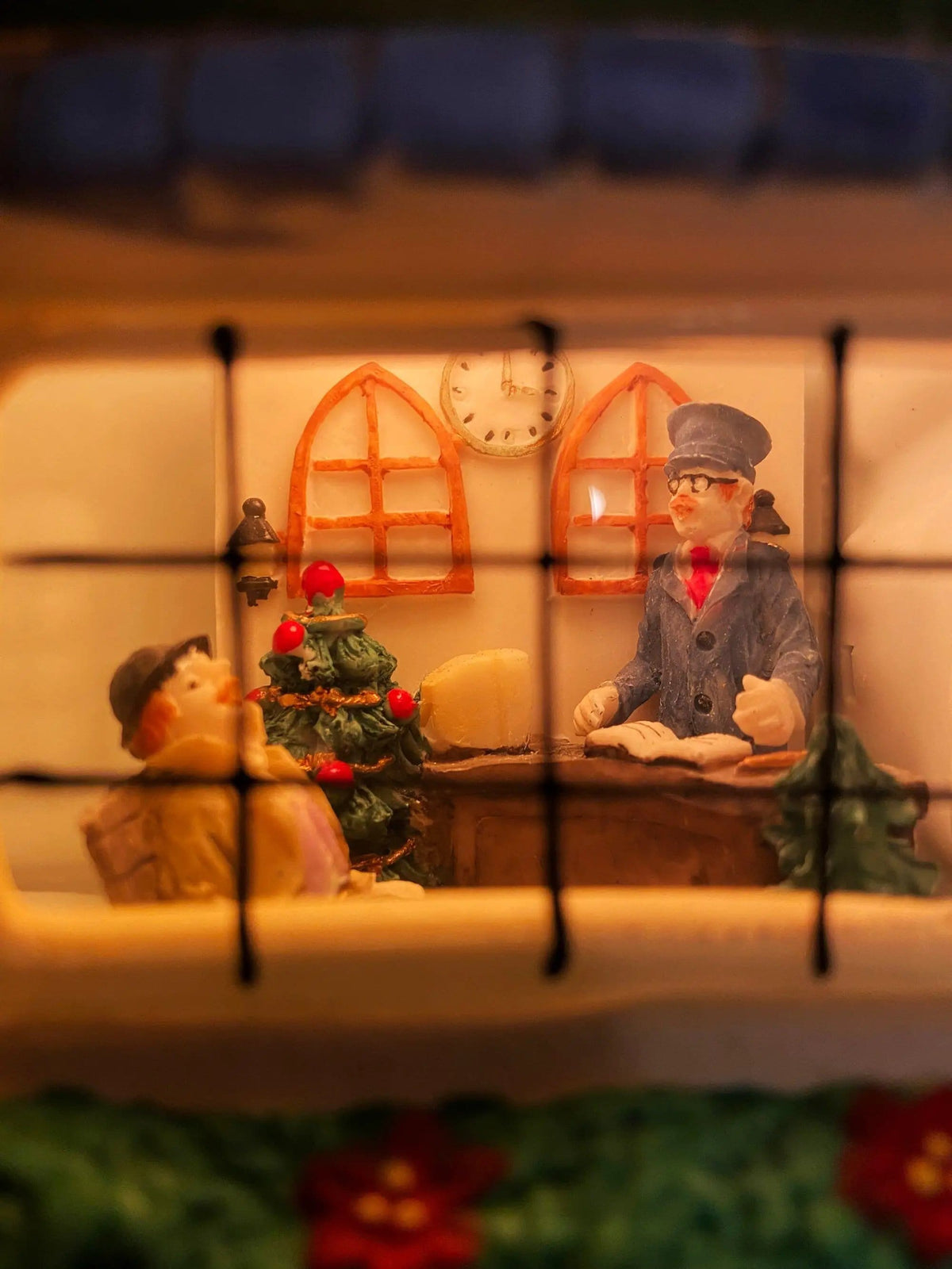Porcelain Train Station with Clock Tower | Illuminated Christmas Village House | Holiday Decor | Collectors & Hosts