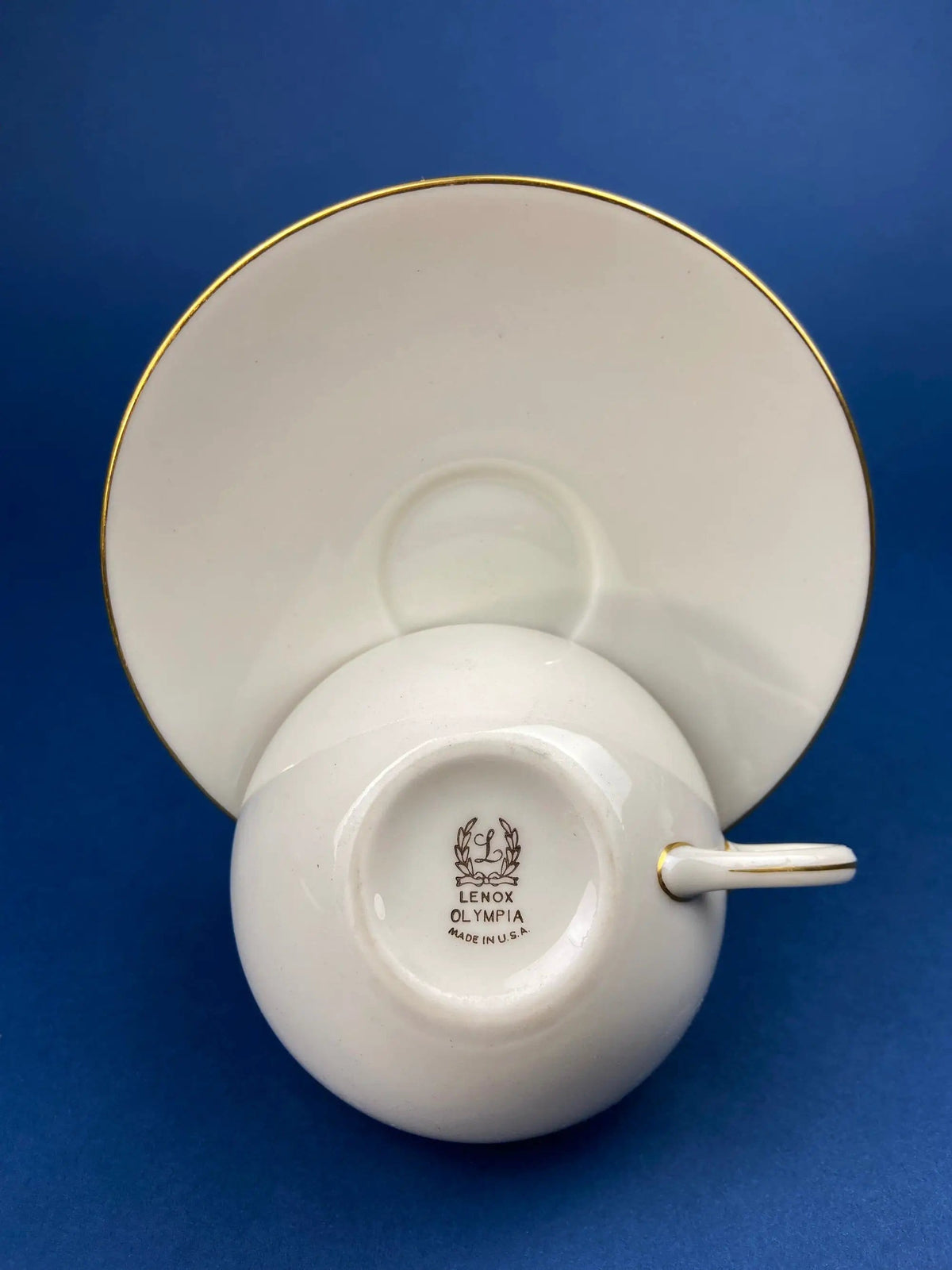 Lenox Tea Cup & Saucer | Creamy White with Gold Rim Tea or Coffee Set | Olympia by Lenox | Collectors & Hosts