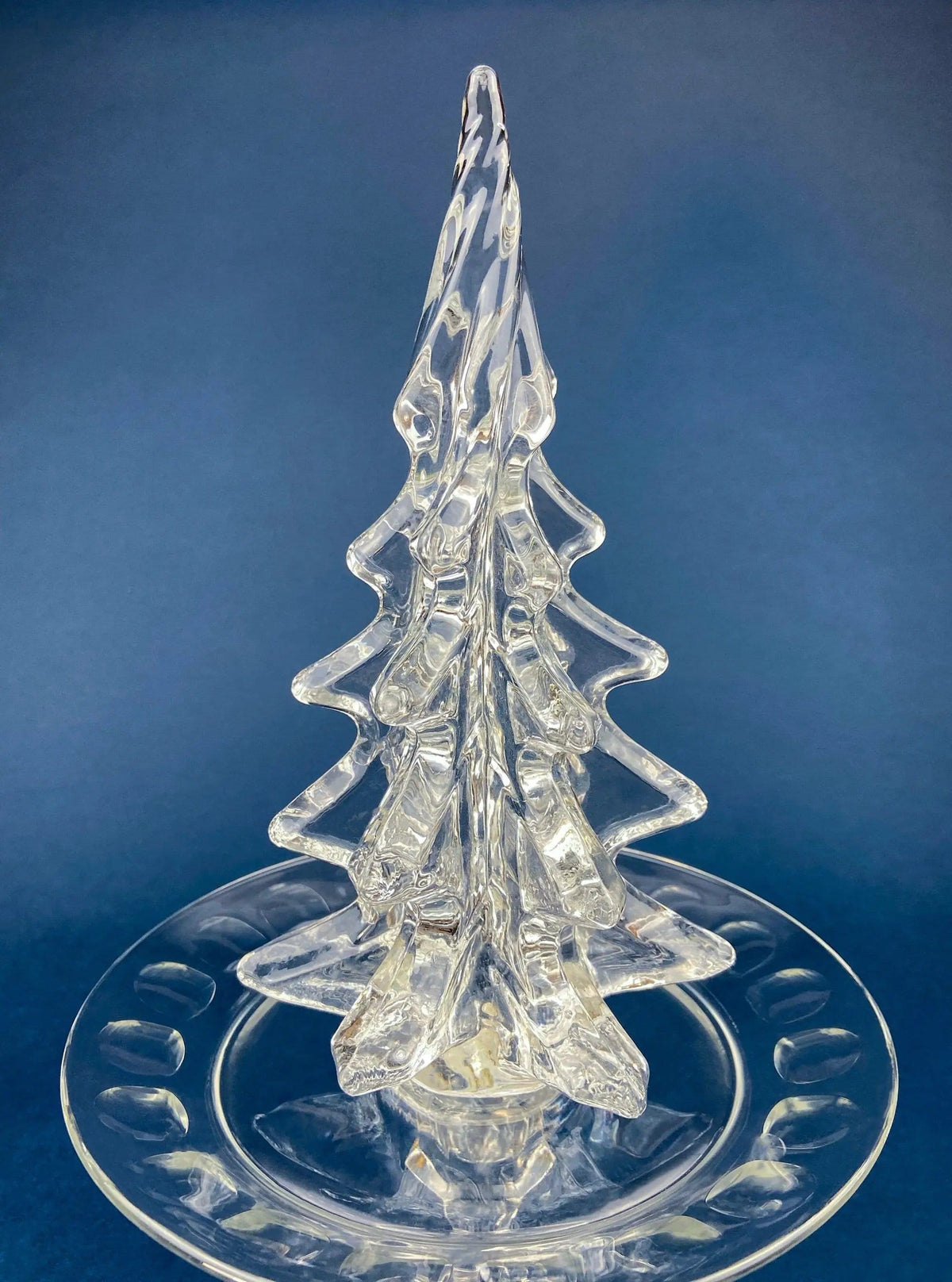 Lead Crystal Clear Christmas Tree | Hand Crafted Art Glass Spruce Tree | 8" Tall Pine | Collectors & Hosts