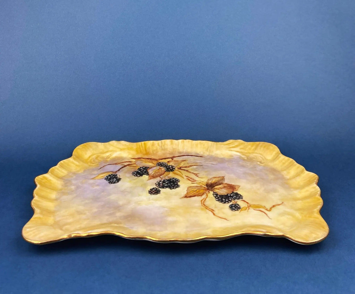 Antique Porcelain Tray for Cosmetics, Perfume, Bath Products, as Breakfast Tray or for | Hand-Painted & Signed by Artist | Collectible Vintage | Collectors & Hosts