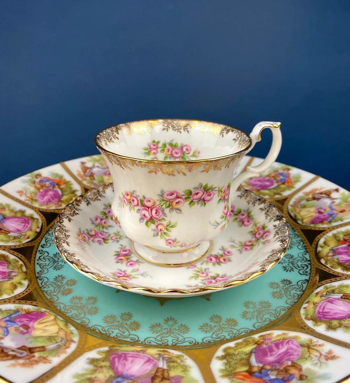 Vintage Fragonard Porcelain Footed Cake Stand | Bavaria OTCO | Collectible | Collectors & Hosts