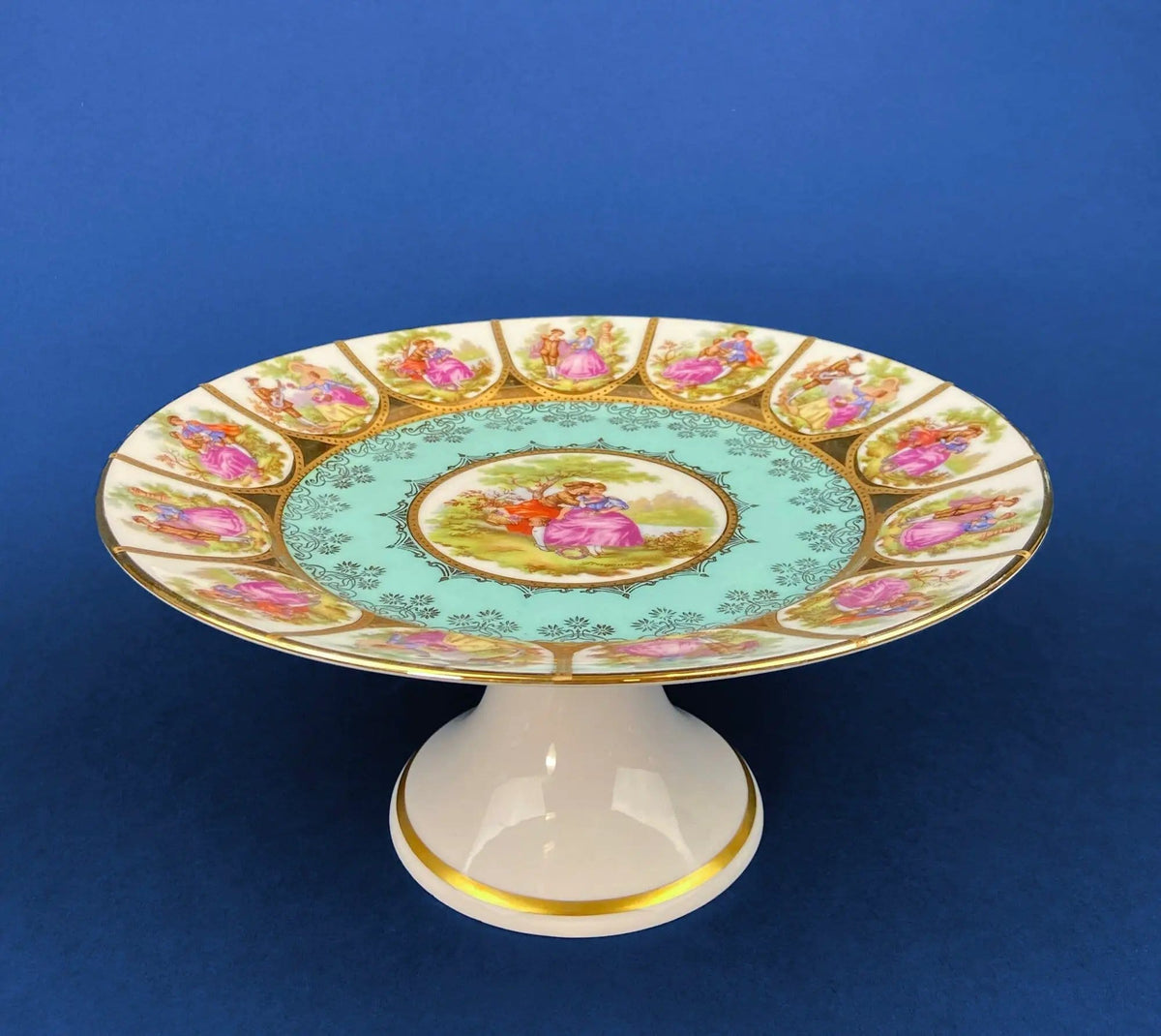 Vintage Fragonard Porcelain Footed Cake Stand | Bavaria OTCO | Collectible | Collectors & Hosts