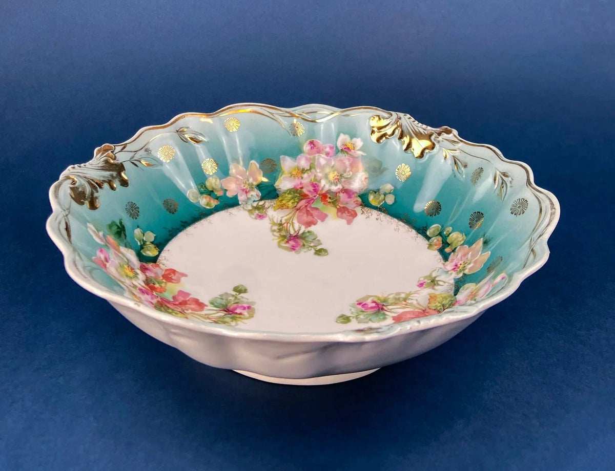 Antique Plate and Bowl by Milton, Imperial Vienna | Hand-Painted Tea Roses | Collectible Dessert Plate and Serving Bowl | Collectors & Hosts