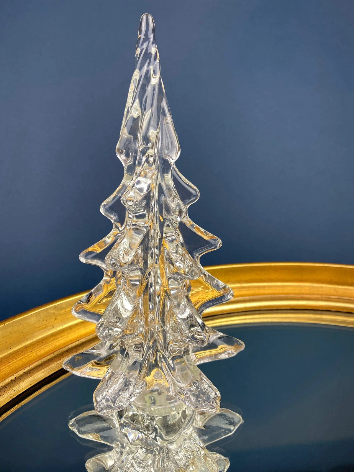 Lead Crystal Clear Christmas Tree | Hand Crafted Art Glass Spruce Tree | 8" Tall Pine | Collectors & Hosts