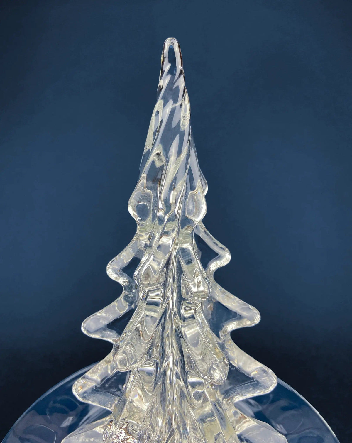 Lead Crystal Clear Christmas Tree | Hand Crafted Art Glass Spruce Tree | 8" Tall Pine | Collectors & Hosts