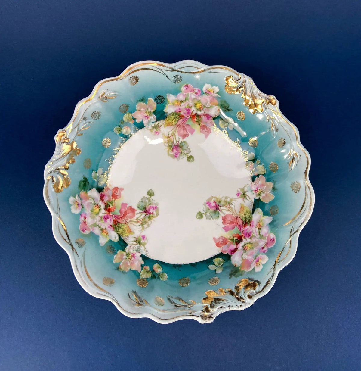 Antique Plate and Bowl by Milton, Imperial Vienna | Hand-Painted Tea Roses | Collectible Dessert Plate and Serving Bowl | Collectors & Hosts