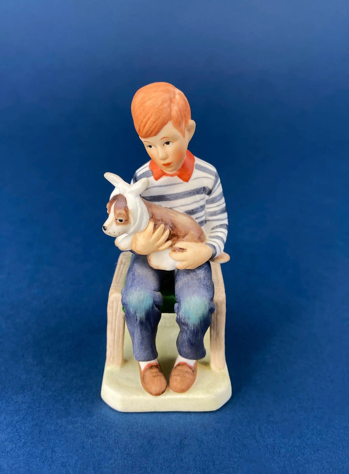 Porcelain Figurine by Lefton of Girl Feeding Sick Goose with Message: "Giving is Loving." | Gratitude to Doctor Friend | Collectible Vintage | Collectors & Hosts
