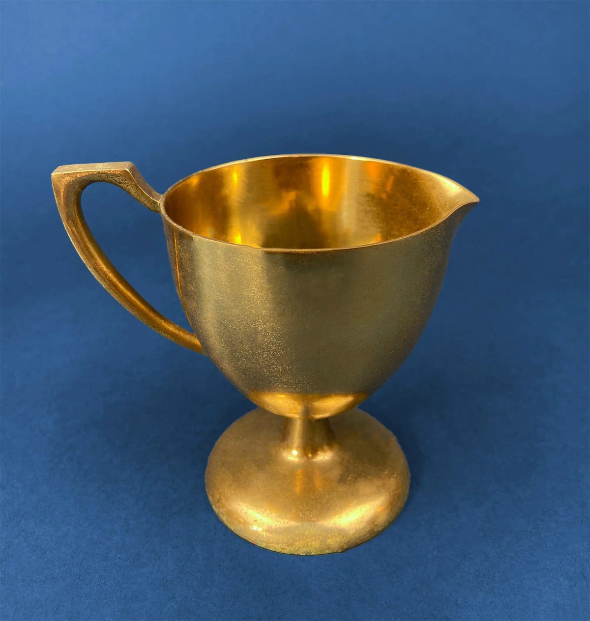 Vintage Brass Coffee Pot, Creamer & Sugar Bowl | Heavy Brass with Art Deco Style Handles | Elegant Coffee Service | Collectors & Hosts