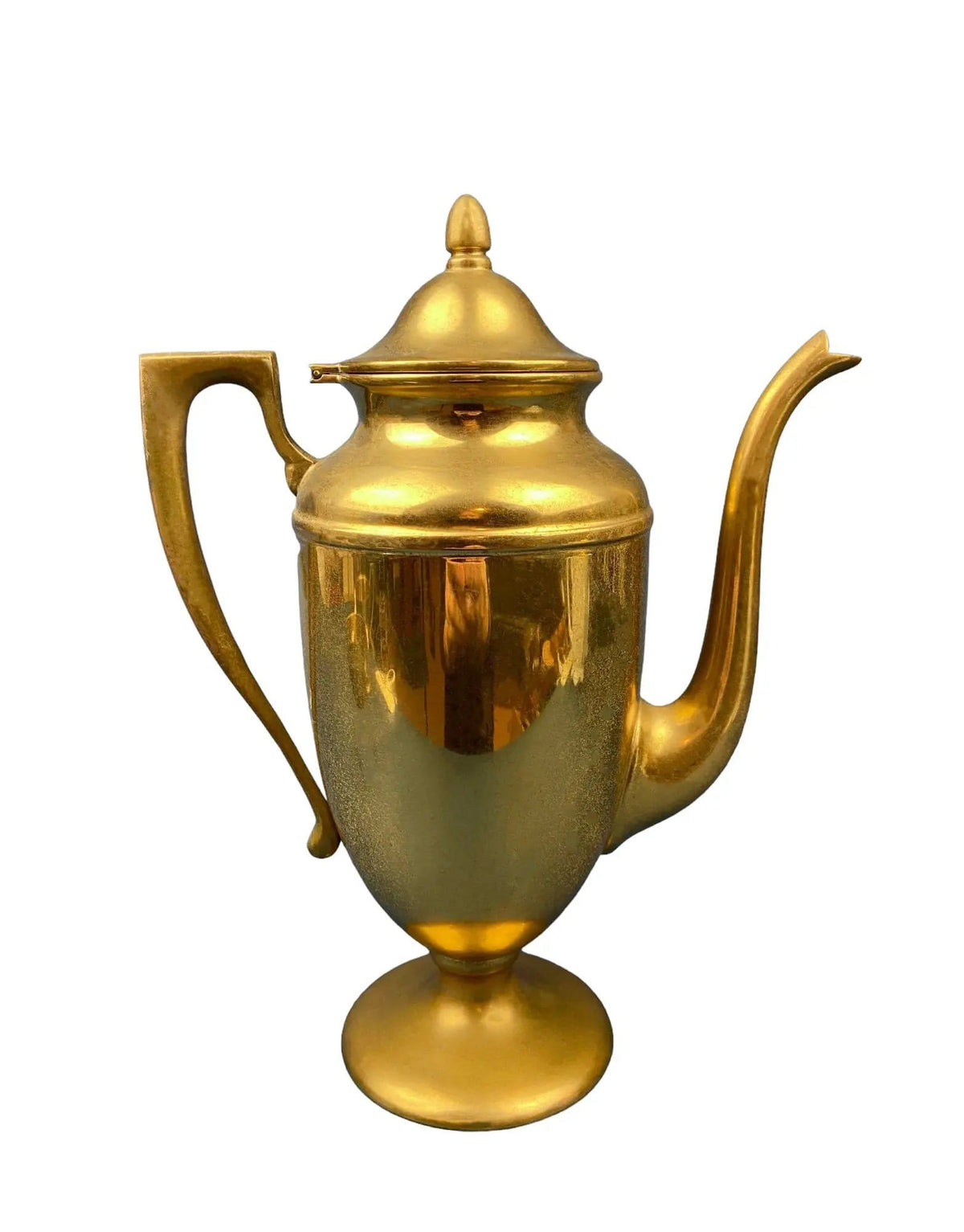 Vintage Brass Coffee Pot, Creamer & Sugar Bowl | Heavy Brass with Art Deco Style Handles | Elegant Coffee Service | Collectors & Hosts