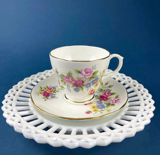 Vintage Duchess Bone China Tea Cup and Saucer: Floral Cottagecore Collectible | Collectible Vintage | Pre-Owned Piece | Collectors & Hosts