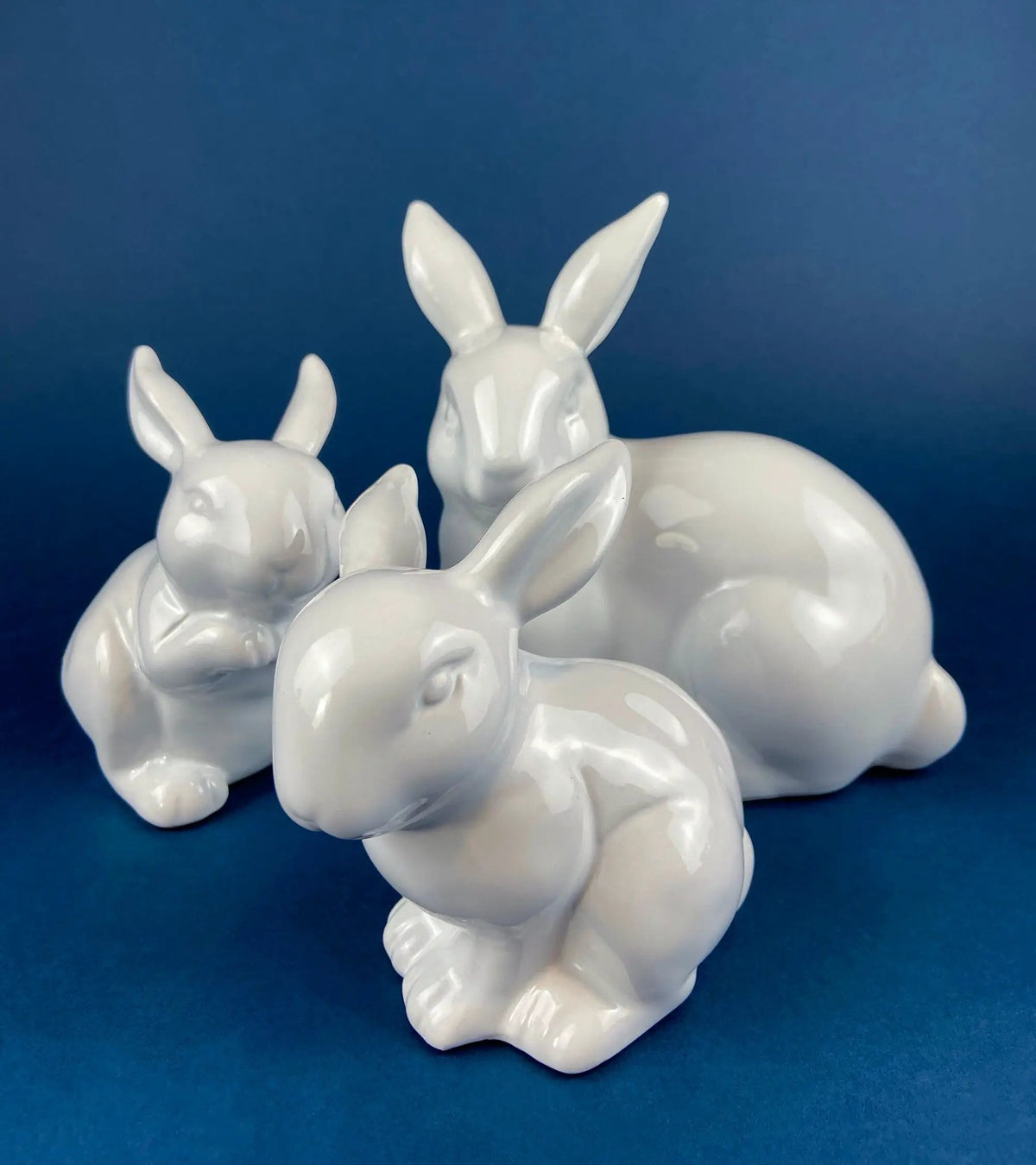 White Porcelain Bunny Stand | 8 Inch Tall | Rabbit Candy Holder | Set Of 1
