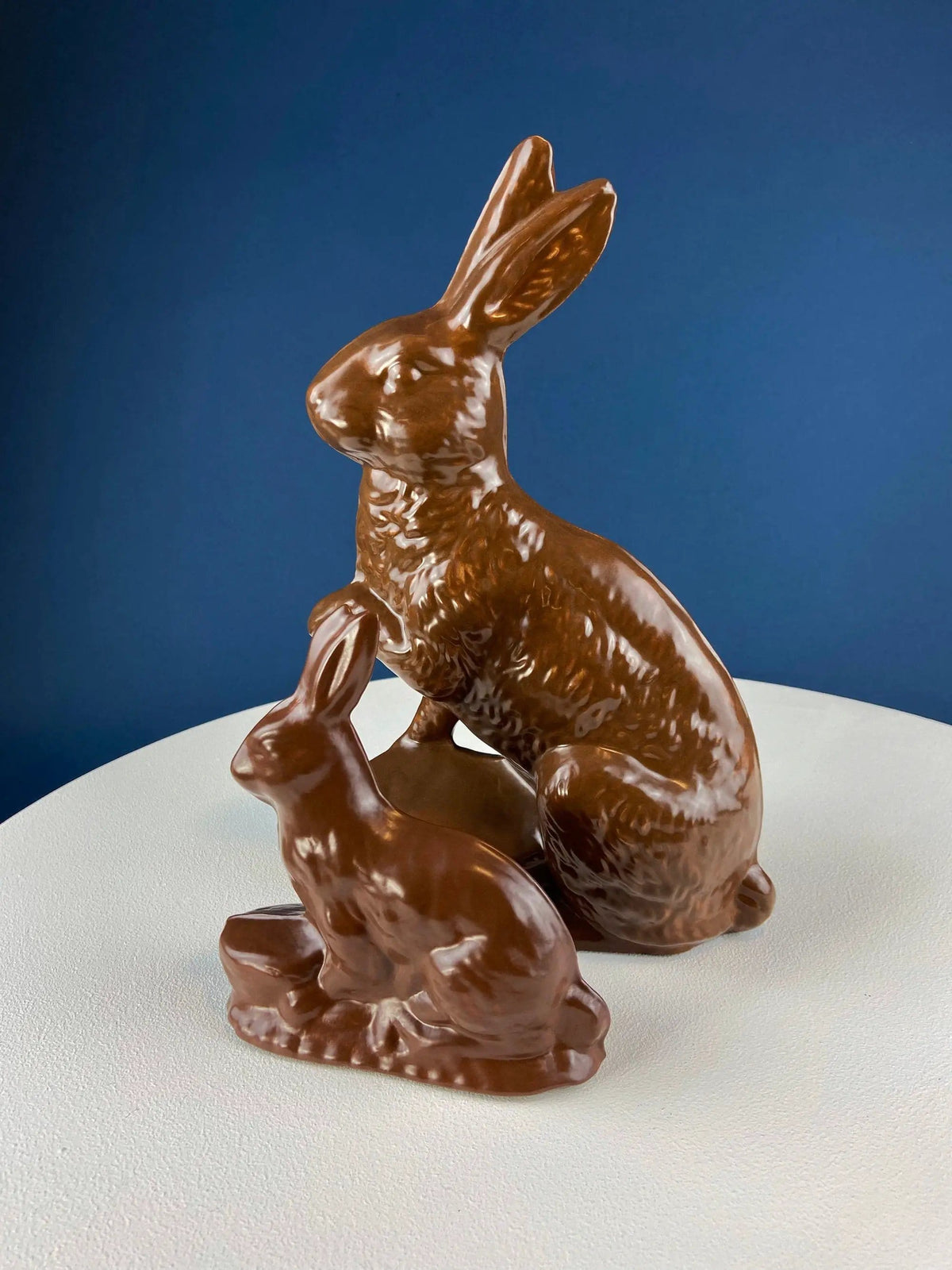 Blow Mold Huge Chocolate Bunny with Egg Basket | Inside/Outside, Easter/Spring, or Every Day Display | Home, Store, Cafe, or Bakery Decor | Collectors & Hosts