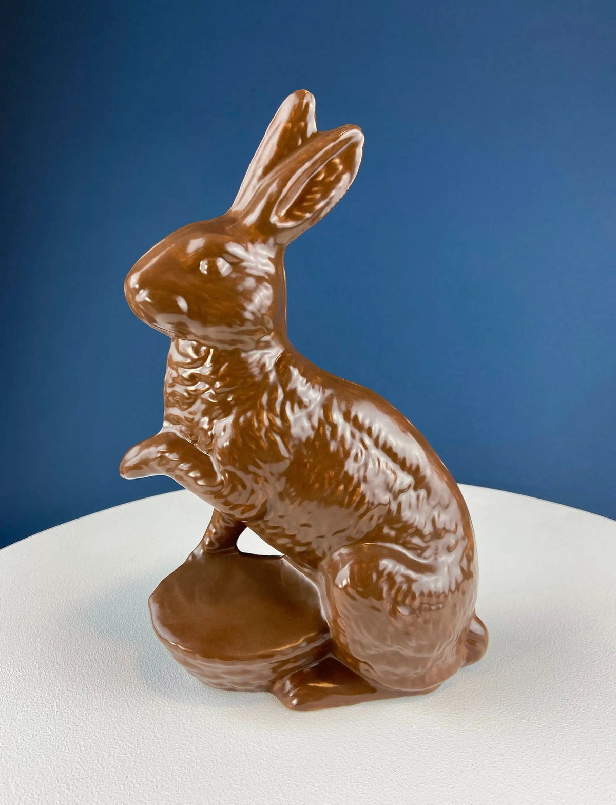 Blow Mold Huge Chocolate Bunny with Egg Basket | Inside/Outside, Easter/Spring, or Every Day Display | Home, Store, Cafe, or Bakery Decor | Collectors & Hosts