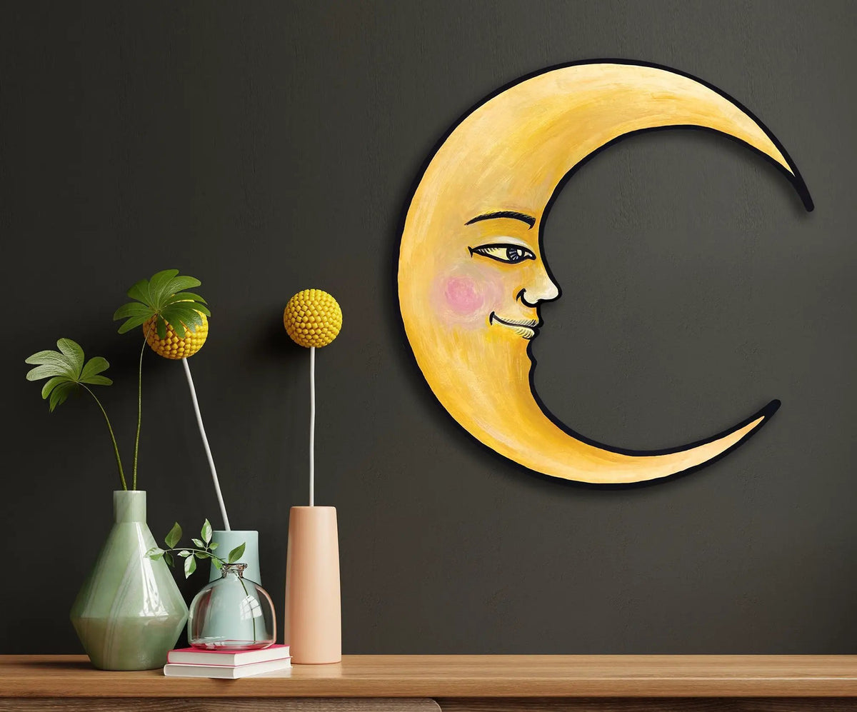 Moon Wall Art | Laser Cut Mdf | Ready To Hang | 20 Inch