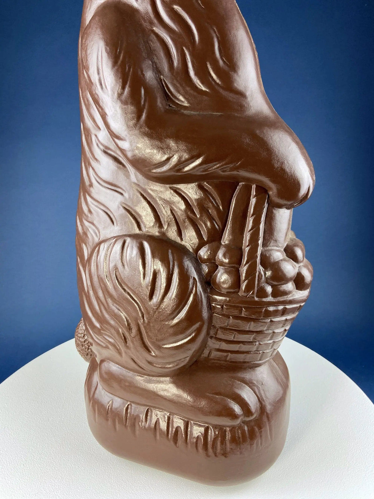 Blow Mold Huge Chocolate Bunny with Egg Basket | Inside/Outside, Easter/Spring, or Every Day Display | Home, Store, Cafe, or Bakery Decor | Collectors & Hosts