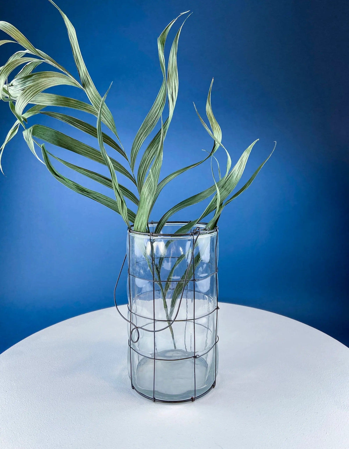 Collection of Rustic, Clear Glass Jars & Bottles with Metal Wire Baskets | Three Sets of Flower Vases or Candle Holders | Modern Farmhouse | Collectors & Hosts