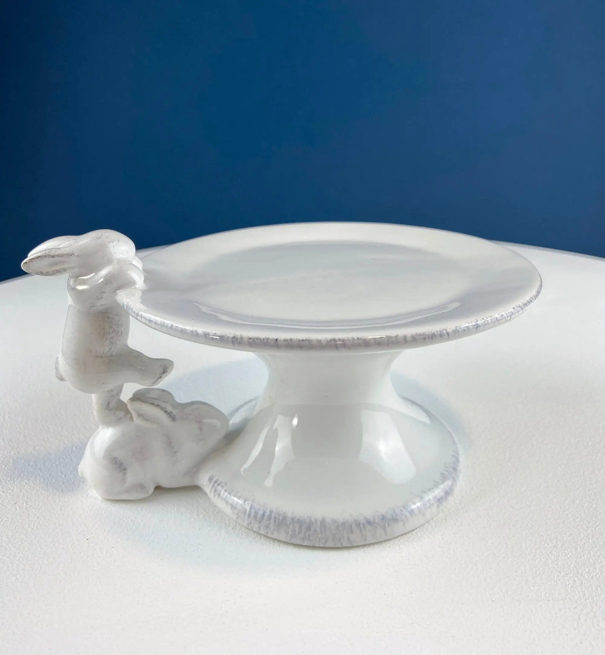 White Porcelain Bunny Stand | 8 Inch Tall | Rabbit Candy Holder | Set Of 1