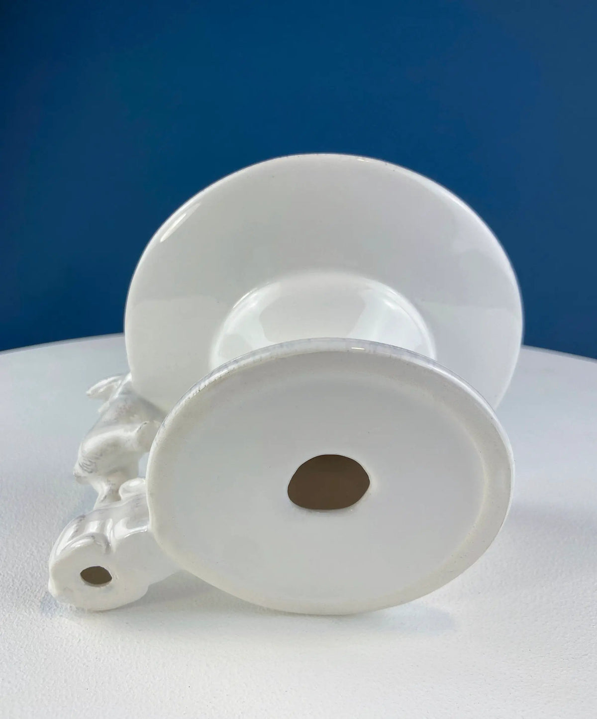 White Porcelain Bunny Stand | 8 Inch Tall | Rabbit Candy Holder | Set Of 1