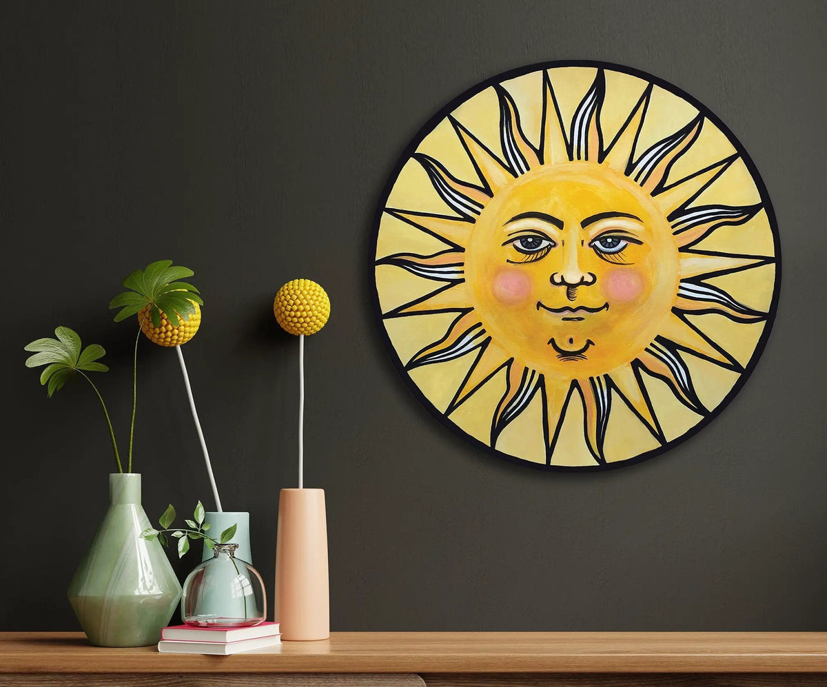 Sun Wall Art | Laser Cut Wood | Ready To Hang | 20 Inch
