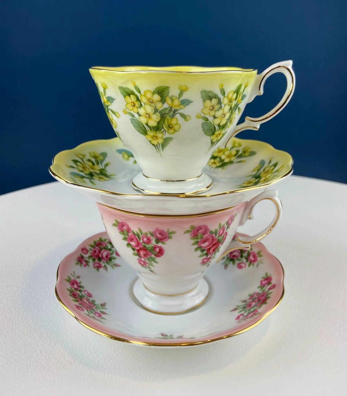 Vintage Teacup or Coffee Cup and Saucer by Royal Albert | Dainty Dina Series, Mary | Hand Painted Roses | Collectors & Hosts