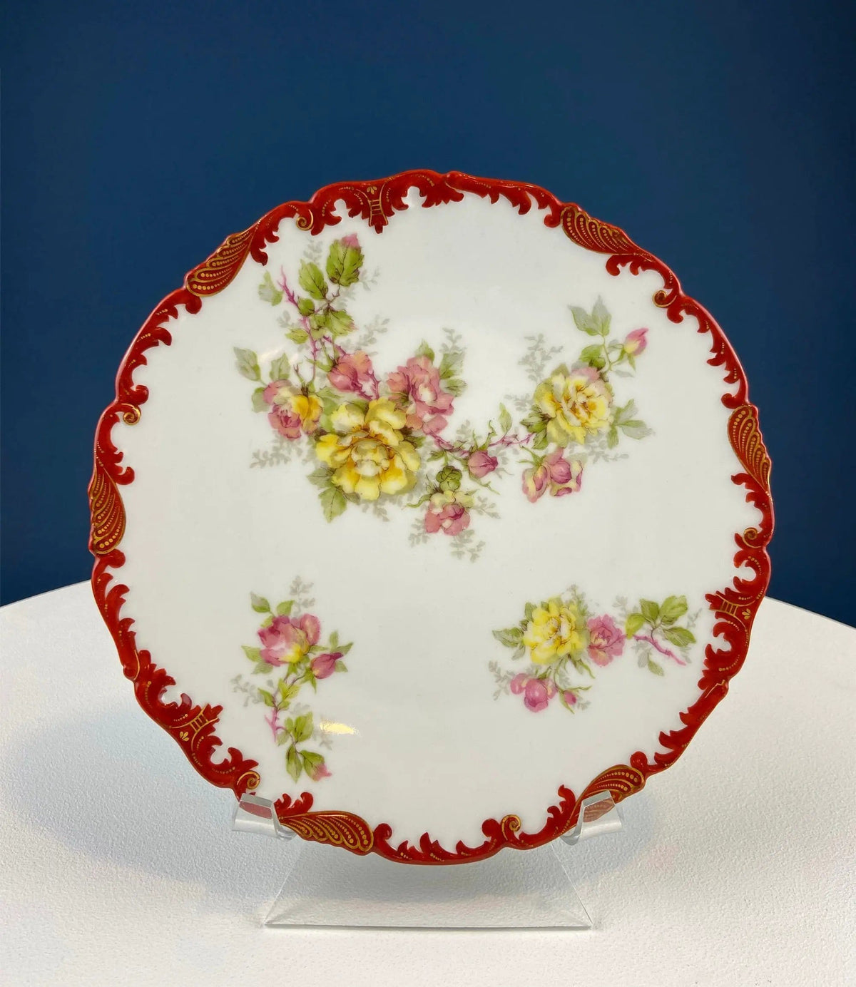 Oval Haviland Limoges Platter with Scalloped Edge | Stunning Porcelain Serving Dish | Wild Roses Motif | Collectors & Hosts