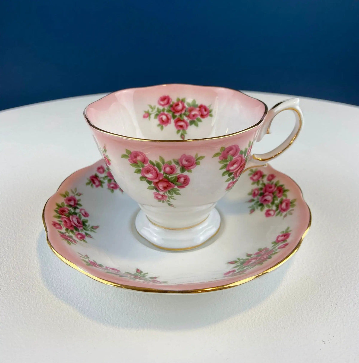 Vintage Teacup or Coffee Cup and Saucer by Royal Albert | Dainty Dina Series, Mary | Hand Painted Roses | Collectors & Hosts