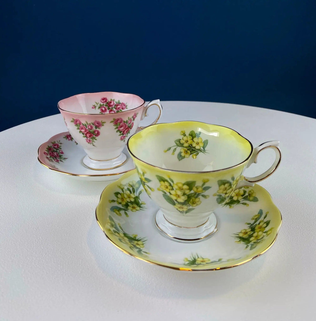 Vintage Teacup or Coffee Cup and Saucer by Royal Albert | Dainty Dina Series, Mary | Hand Painted Roses | Collectors & Hosts