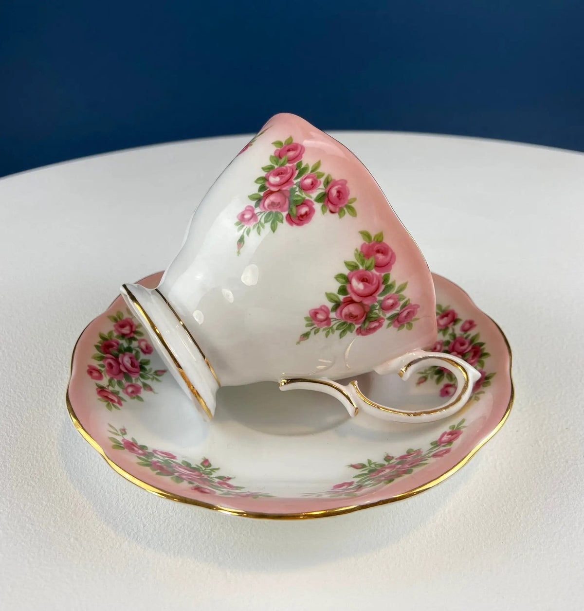 Vintage Teacup or Coffee Cup and Saucer by Royal Albert | Dainty Dina Series, Mary | Hand Painted Roses | Collectors & Hosts