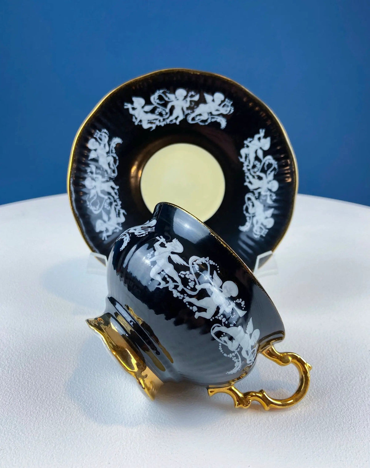 Vintage Elizabethan Fine Bone China Cup and Saucer: Handpainted Cupids | Collectible Vintage | Pre-Owned Piece | Collectors & Hosts