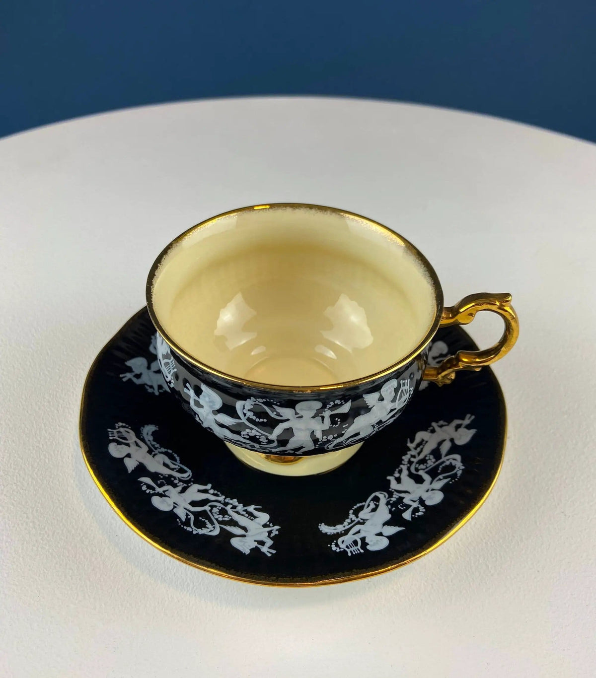 Vintage Elizabethan Fine Bone China Cup and Saucer: Handpainted Cupids | Collectible Vintage | Pre-Owned Piece | Collectors & Hosts