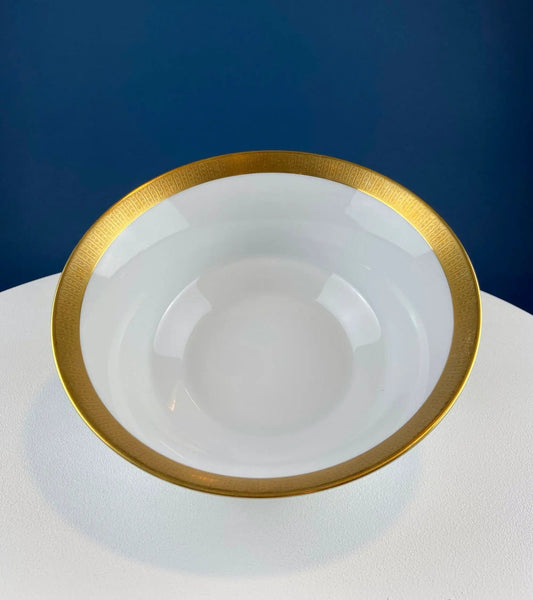 White and Gold Sango Porcelain, Georgetown Bowl | Wedding Band Pattern Porcelain Serving Dish | Wedding Gift | Collectors & Hosts