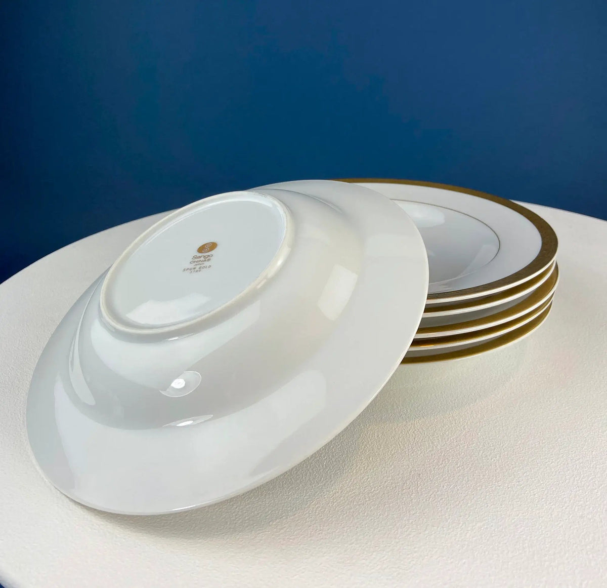 Wedgwood China Set | Sango Spun Gold | White And Gold | 12 Piece Dinnerware