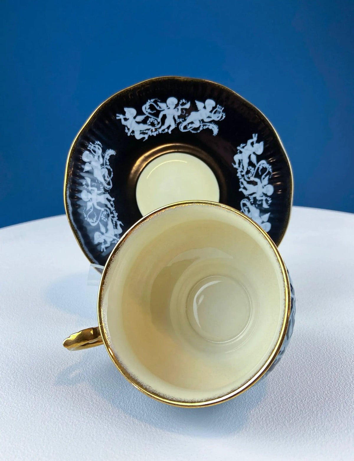 Vintage Elizabethan Fine Bone China Cup and Saucer: Handpainted Cupids | Collectible Vintage | Pre-Owned Piece | Collectors & Hosts