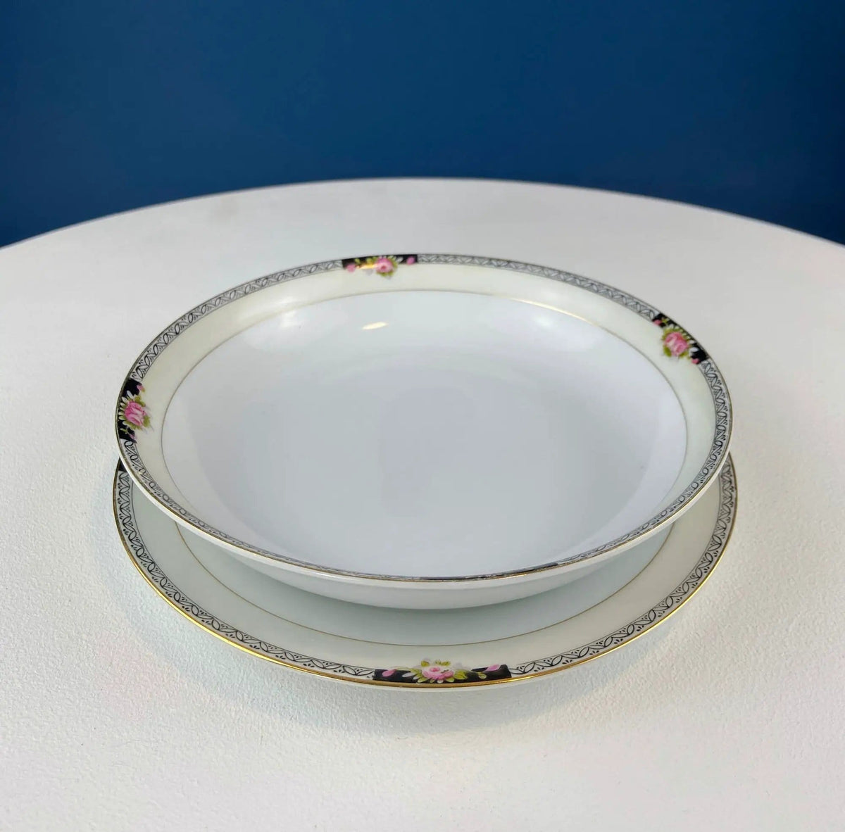 Classic Noritake Vintage Dinnerware | Beechmont Pattern | Small Rose Clusters with Black | Collectors & Hosts
