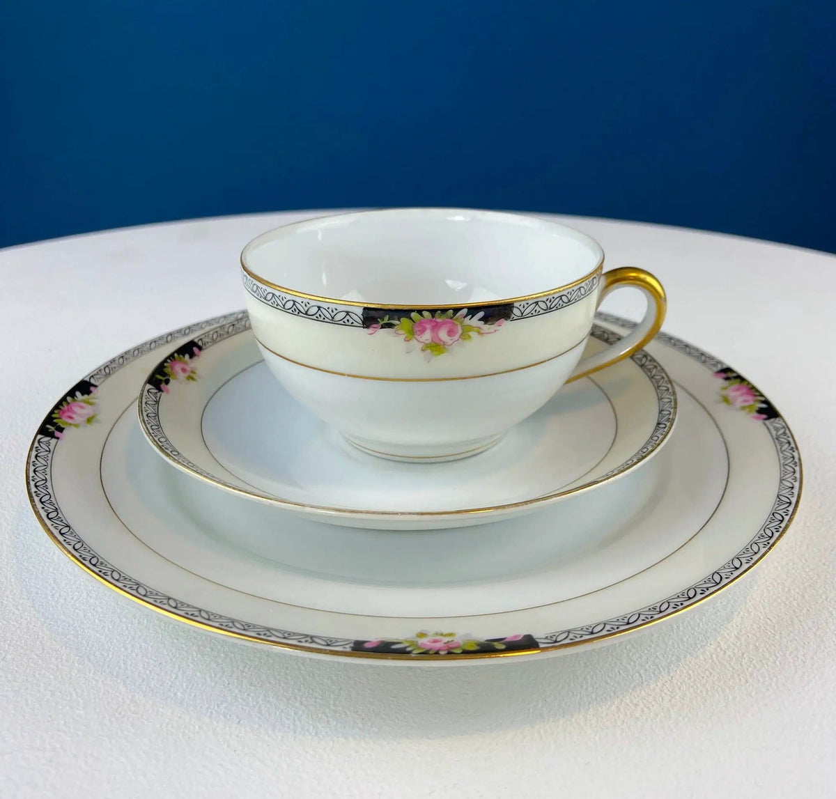Classic Noritake Vintage Dinnerware | Beechmont Pattern | Small Rose Clusters with Black | Collectors & Hosts