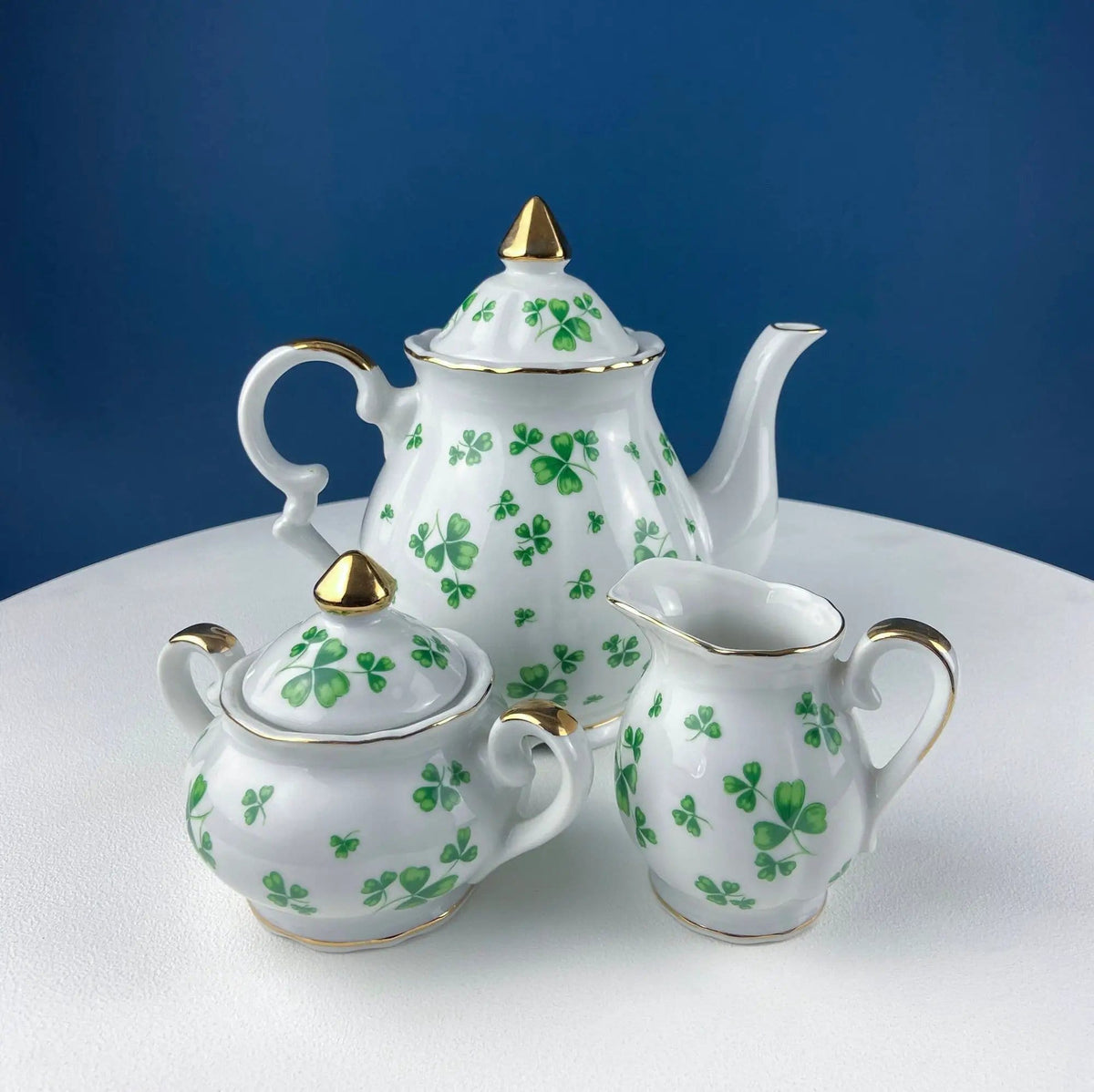 Gold Demitasse Tea Set: Prussian Hand-Painted Coffee/Tea Service for Two | Collectible Vintage | Pre-Owned Piece | Collectors & Hosts