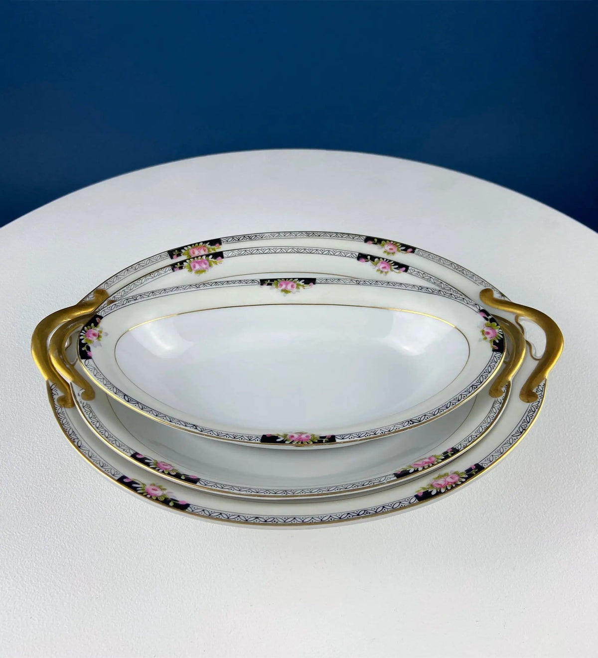 Classic Noritake Vintage Dinnerware | Beechmont Pattern | Small Rose Clusters with Black | Collectors & Hosts